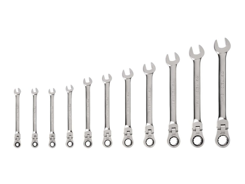 TEKTON Flex Head 12-Point Ratcheting Combination Wrench Set, 11-Piece (1/4-3/4 in.) | WRC95000 Main image