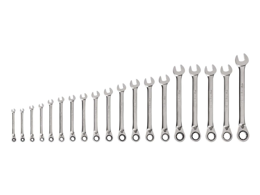 TEKTON Reversible 12-Point Ratcheting Combination Wrench Set, 19-Piece (6-24 mm) | WRC94003 Main image