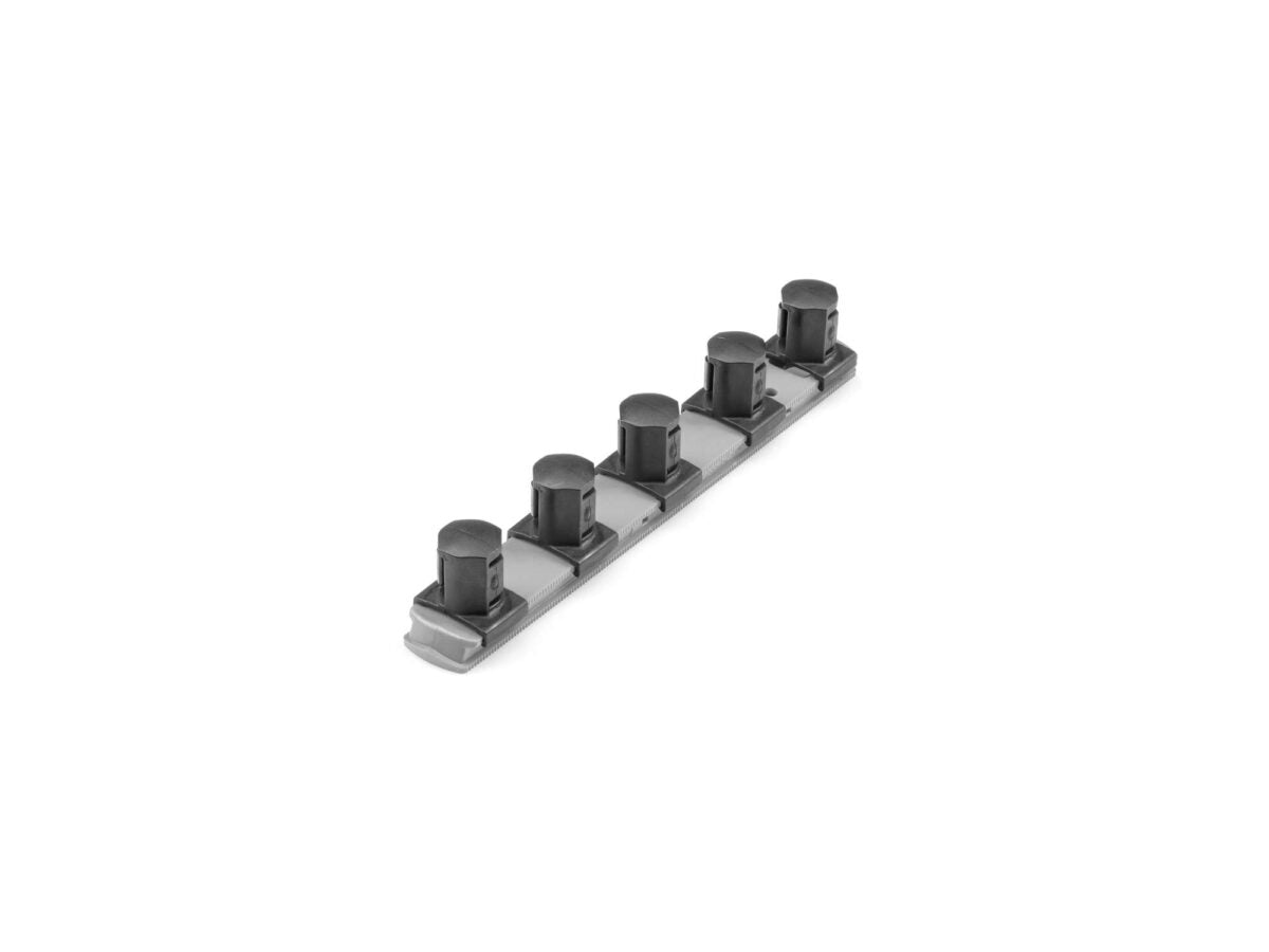 TEKTON 3/4 Inch Drive x 8 Inch Socket Rail, 5 Clips (Gray) | OSR31305