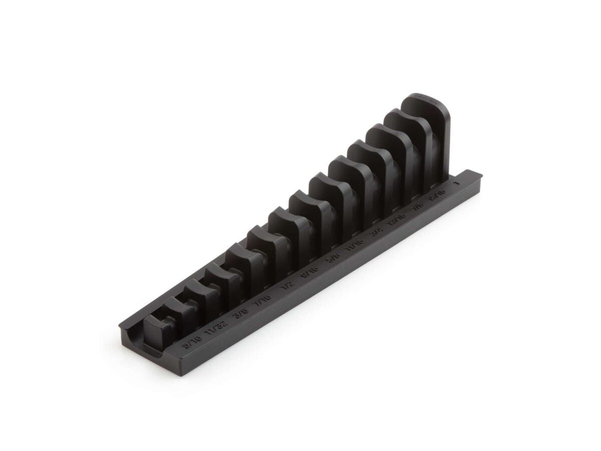 TEKTON 13-Tool 3/8 Inch Drive Crowfoot Wrench Organizer Rack, Black (5/16-1 in.) | ORG26113