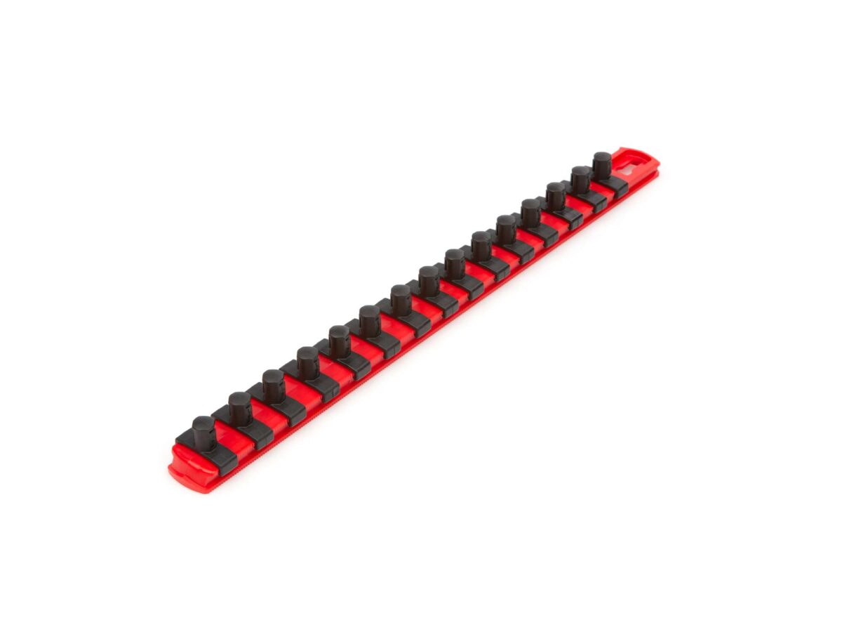 TEKTON 3/8 Inch Drive x 13 Inch Socket Rail, 15 Clips (Red) | OSR12115 Main image