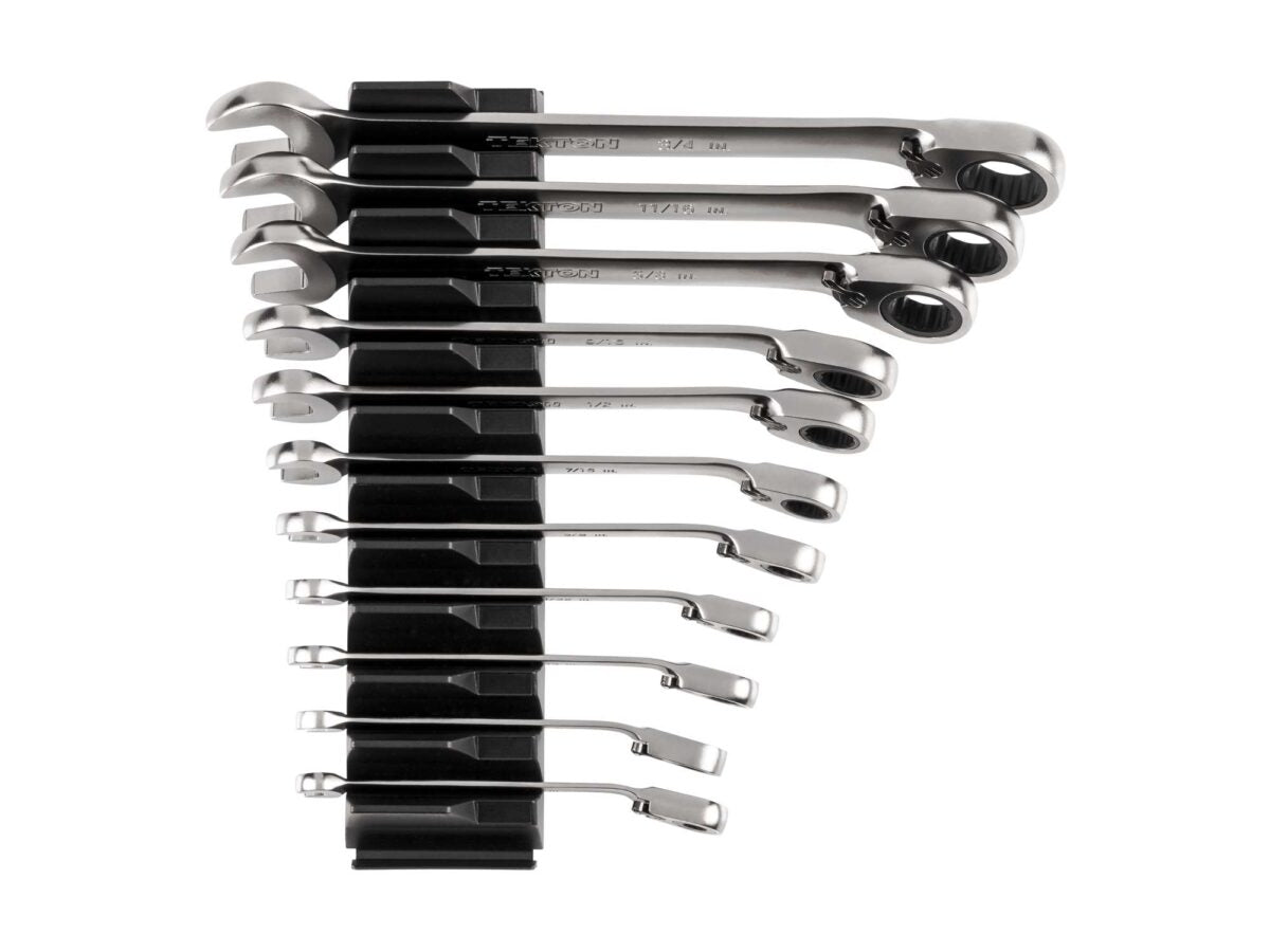 TEKTON Reversible 12-Point Ratcheting Combination Wrench Set with Modular Organizers, 11-Piece (1/4-3/4 in.) | WRC94300