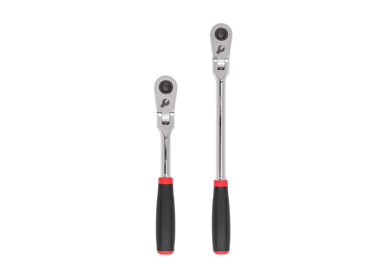 TEKTON 1/2 Inch Drive Flex Head Quick-Release Comfort Grip Ratchet Set, 2-Piece (10-1/2, 14 in.) | SRH92302