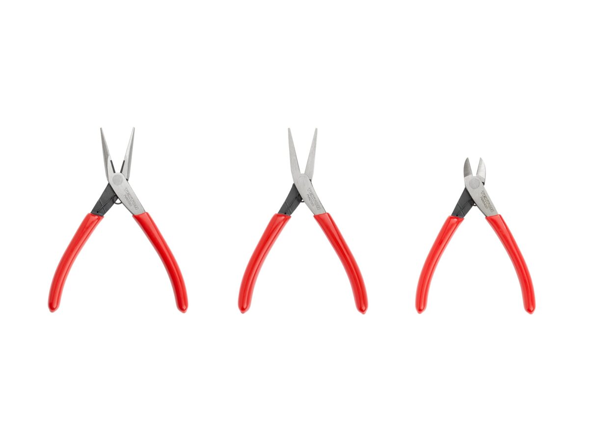 TEKTON Mini Pliers Set, 3-Piece (Long Nose, Flat Nose, Cutting) | PMN99003