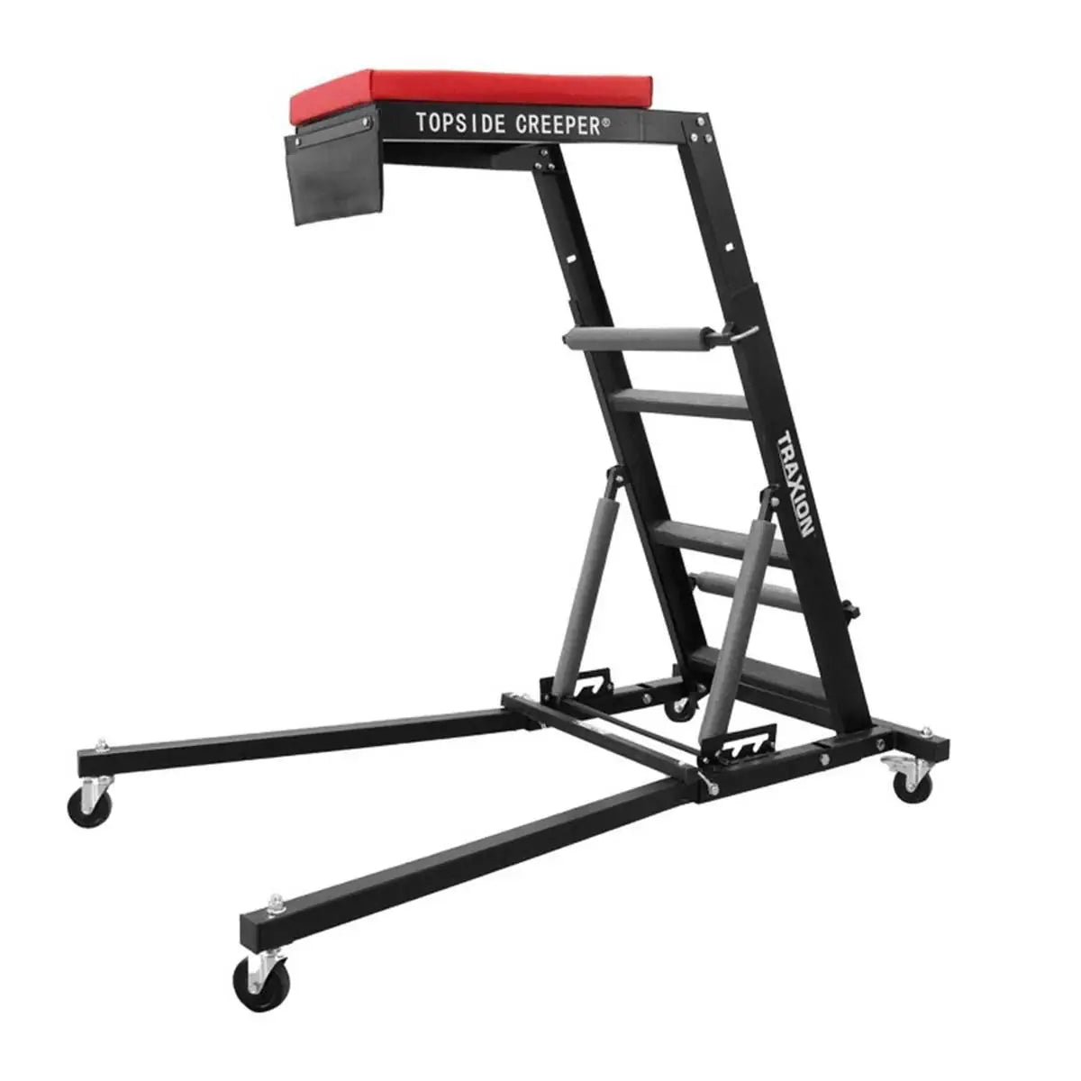 Traxion 3-100 Original Foldable Topside Automotive Engine Creeper, Red and Black
