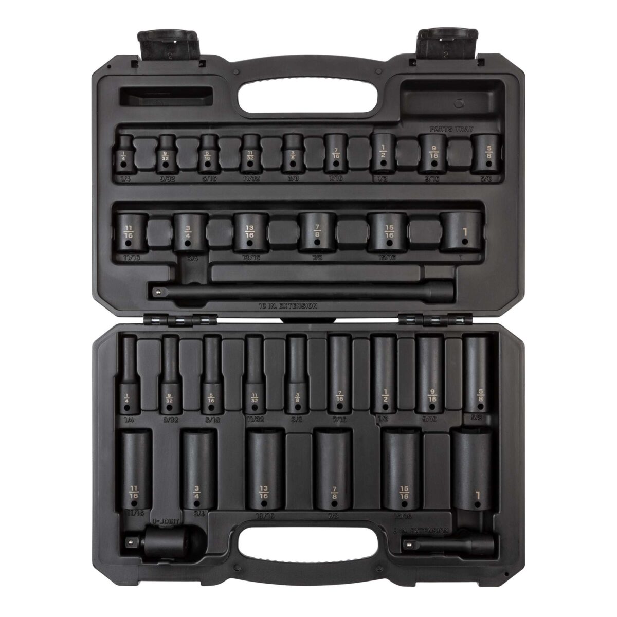 TEKTON 3/8 Inch Drive 6-Point Impact Socket Set with Case, 33-Piece (1/4-1 in.) | SID91400