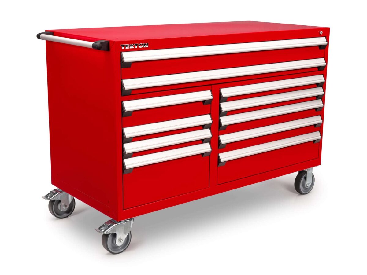 TEKTON 11-Drawer 40/60 Split Bank Tool Cabinet, Red (60 W x 27 D x 41.5 H in.) | OCL63202 Main image