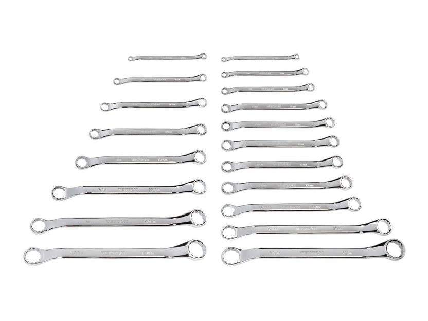 TEKTON 45-Degree Offset Box End Wrench Set, 19-Piece (1/4 - 1-1/4 in., 6-32 mm) | WBE90302 Main image