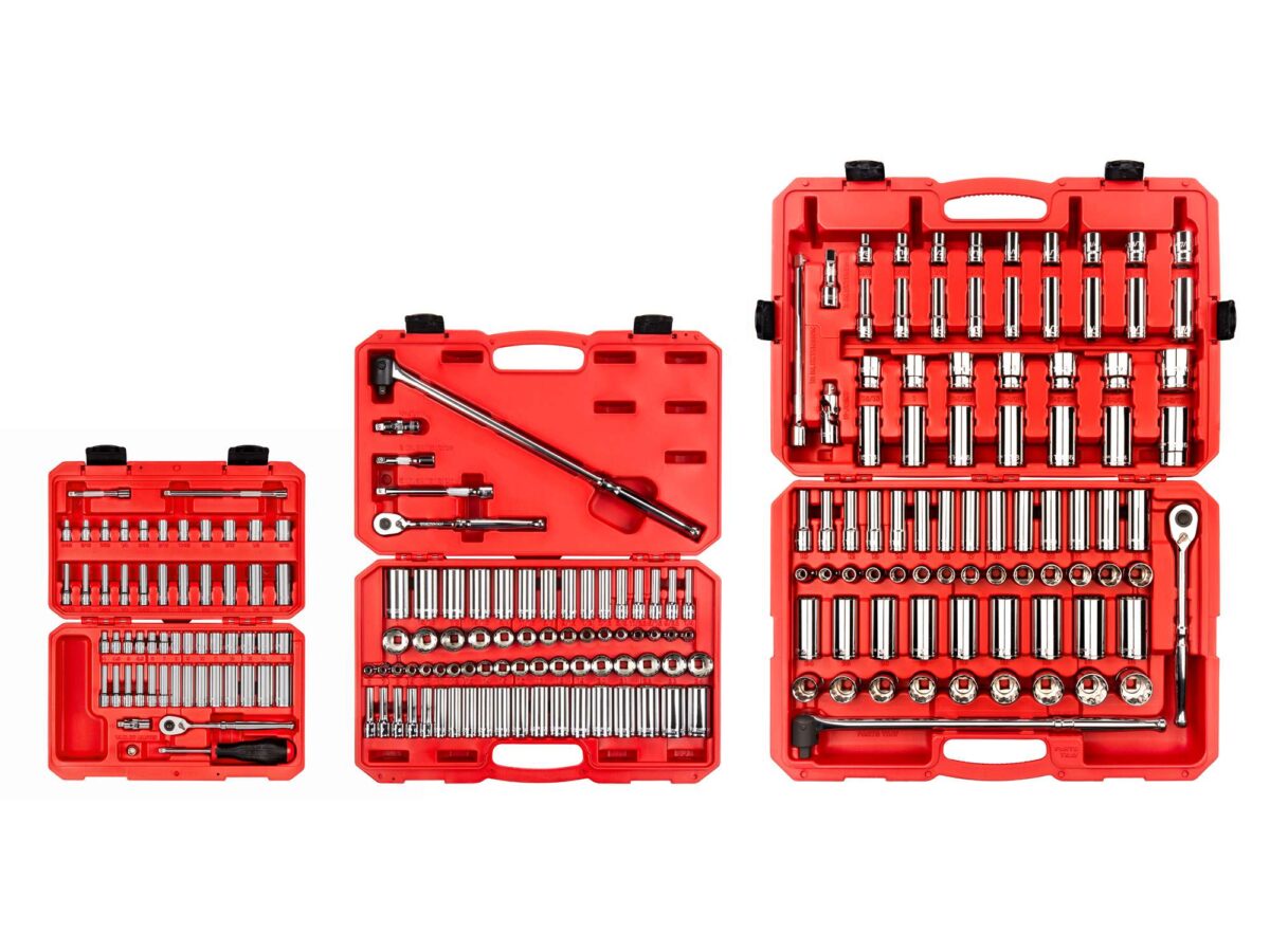 TEKTON 1/4, 3/8, 1/2 Inch Drive 12-Point Socket and Ratchet Set with Cases, 212-Piece (5/32 - 1-5/16 in., 4 - 32 mm) | SKT95306
