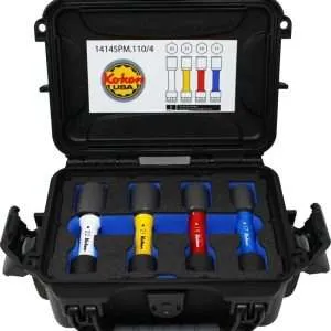 1/2" sq.dr. wheel nut socket set in hard case, 4 piece